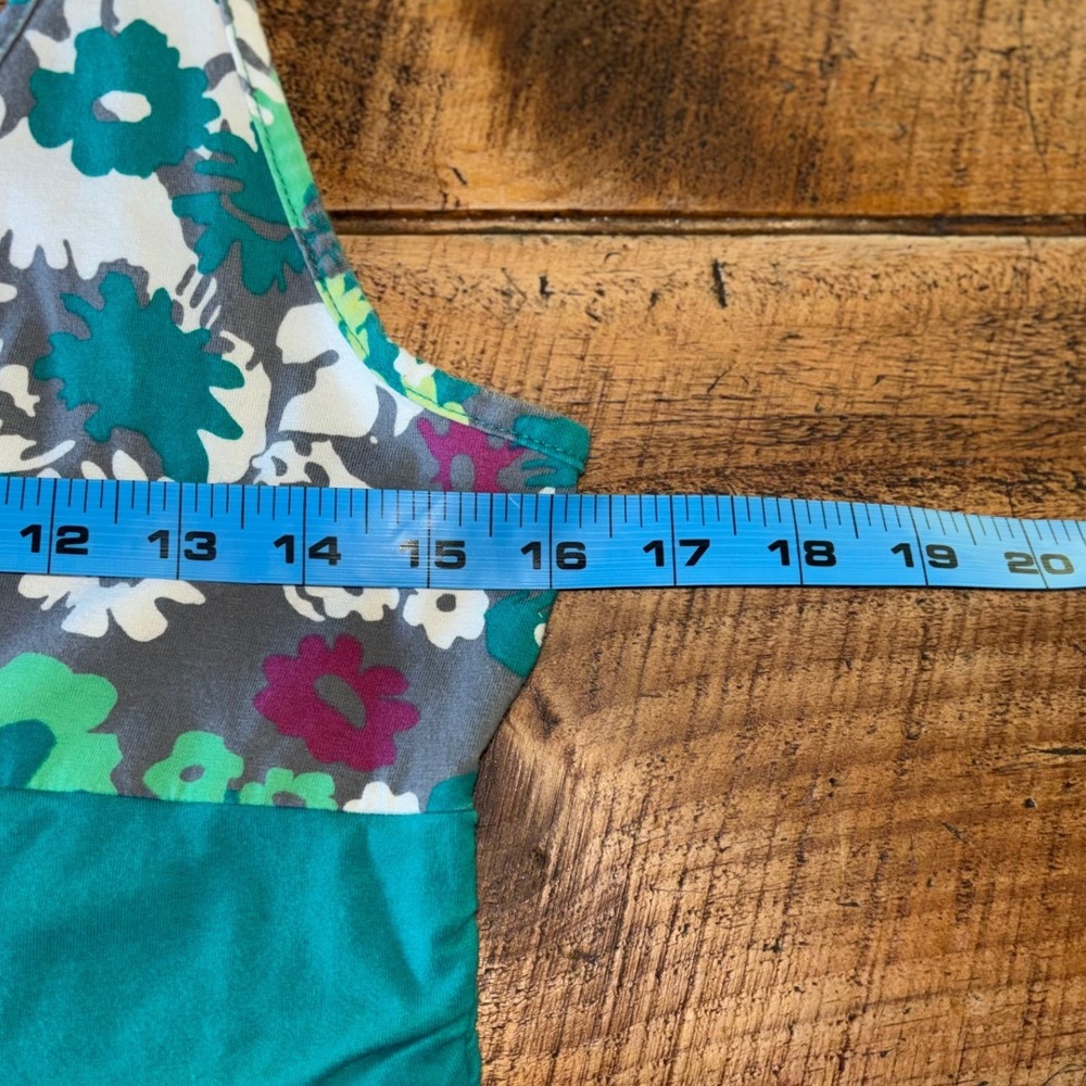 Patagonia Womens Worn Wear Margot Green Floral Tank Organic Cotton Dress Medium - Picture 6 of 9